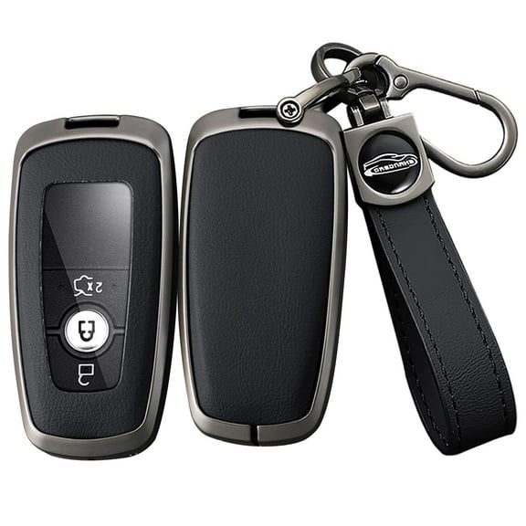 Key Cover Fit for Ford F150 F250 F350 F450 F550 Car Accessories,Smart Remote Key Holder Leather Key Fob Shell Fit for Explorer Fusion Escape Edge Expedition Mustang