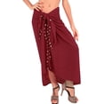 thumbnail image 3 of HAPPY BAY Women's Beachwear Summer Beach Bikini Wraps Sarong Cover up Wrap Skirt Swimsuit Swimwear Coverups Swim Cover ups for Women One Size Red, Plain, 3 of 5