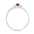 thumbnail image 5 of 10k White Gold Oval Garnet And Diamond Ring, 5 of 6