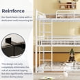 thumbnail image 6 of Twin Over Twin Over Twin Triple Bunk Bed Frame, Heavy Duty Detachable Bunk Beds for 3, Metal 3 Bunk Beds with 2 Ladder & Guardrail for Teens Adults (White）, 6 of 7