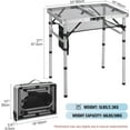 thumbnail image 3 of REDCAMP Folding Grill Table, Lightweight Height Adjustable Aluminum Table with Mesh Desktop and Mesh Bag for Outdoor Camping Picnic BBQ, 2 Feet, Sliver, 3 of 9
