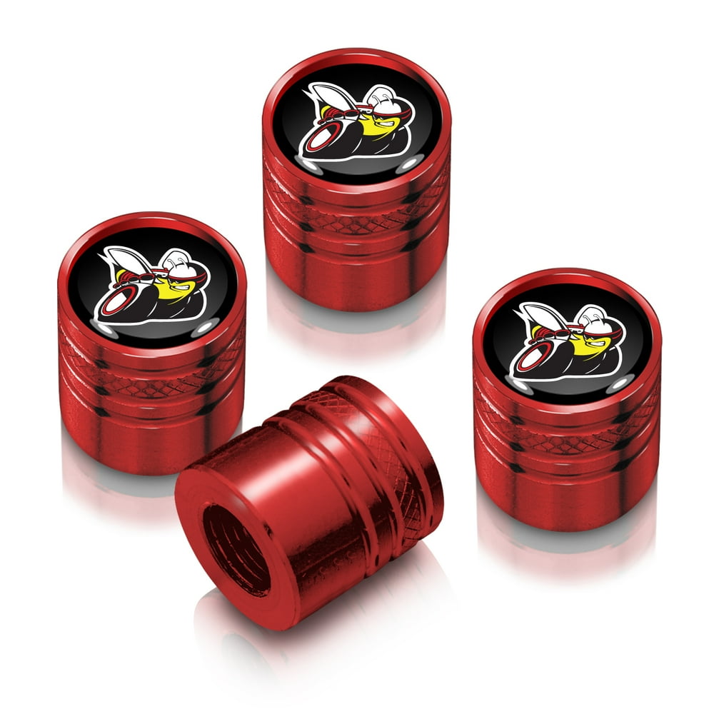Dodge ScatPack Black on Red Aluminum CylinderStyle Tire Valve Stem