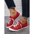 thumbnail image 3 of Women's Fashionable Soft And Comfortable Classic Outdoor Round Toe Lace-up Flat Canvas Casual Sneakers, 3 of 3