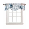 thumbnail image 7 of Tie Up Valance Curtain for Kitchen, Ocean Blue Octopus Shell Coral on Vintage Rod Pocket Short Curtains Adjustable Tie-Up Shade Valances, Marine Life Window Treatment for Bathroom Living Room Bedroom, 7 of 7