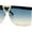 Black - Blue Brown, variant on Flat Top Half Rim Euro Style Mafia Shield Plastic Oversize Sunglasses Black - Blue Brown