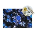 thumbnail image 4 of YFYANG Washable Heat-Resistant Placemats, 70% PVC/30% Polyester, Vintage Blue Floral Pattern Kitchen Table Mat, 12" x 18" 4 Pcs, 4 of 6