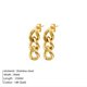 thumbnail image 1 of 2 pares de pendientes de cadena cubana de acero inoxidable, pendientes creativos chapados en oro con personalidad para mujer, dorado ShuxiuWang 8390606600325, 1 of 1