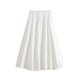 thumbnail image 2 of Falda midi plisada con cremallera en la espalda blanca a la moda para mujer, falda vintage de cintura alta, estilo acampanado, faldas elegantes para mujer, 2 of 5