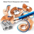 thumbnail image 4 of 5 Pack Pencil Sharpeners Dual Hole Sharpener Manual Pencil Sharpener Metal Pencil Sharpener Metal Sharpener for School Office Home Art Projects, 4 of 5