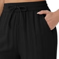 thumbnail image 5 of Yungyresw Womens Wide Leg Palazzo Pants Solid Drawstring Lightweight Baggy Pants Casual Comfort Flowy Women Pants With Pocket Black L, 5 of 6