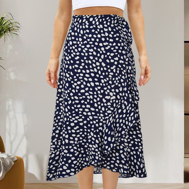 Falda casual Falda drapeada irregular Falda maxi asimétrica Cordones suaves para mujer FLhrweasw Para estrenar