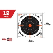 Ez Aim 8 Inch. Square Bullseye Shooting Paper Targets, 12-Pack, Black