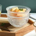 thumbnail image 3 of Shisuyan 1 Pce Bol en Verre Embossé Rétro Bol de Service Bol à Dessert Exquis, 3 of 8