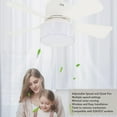 thumbnail image 3 of Ceiling Fan Lamp, E26 LED Ceiling Fan with Light 3 Colors Dimmable, Quiet Screw in Base, Timer Function APP Control, Ideal for Bedrooms, Bathrooms, and Kitchens, 3 of 7