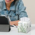 thumbnail image 6 of POLERO Fashion Tissue Box Cover with Green Floral Leaves, Leather Car Tissue Holder Waterproof Napkin Dispenser for Home Office Restaurant Desk Decor, Square 5.1x5.1x5.5'', 6 of 7
