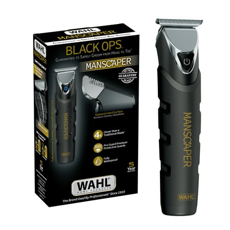 Wahl Manscaper Black Ops Lithium Rechargeable Trimmer for Men  Waterproof  4x Closer  3024864