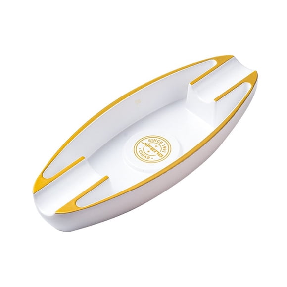 LEEYNEER Monsoon boat shaped cigar ashtray lightweight and portable ashtray luxurious and atmospheric dual slot for home office outdoor