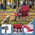 thumbnail image 5 of ACCVER 500 LBS Capacity Oversized Camping Chairs Set of 2 - Heavy Duty Folding Chairs, Cup Holder, Storage Pocket & Built-in Cooler Bag, Portable Steel Frame for Lawn, Beach - Red & Grey, 5 of 8