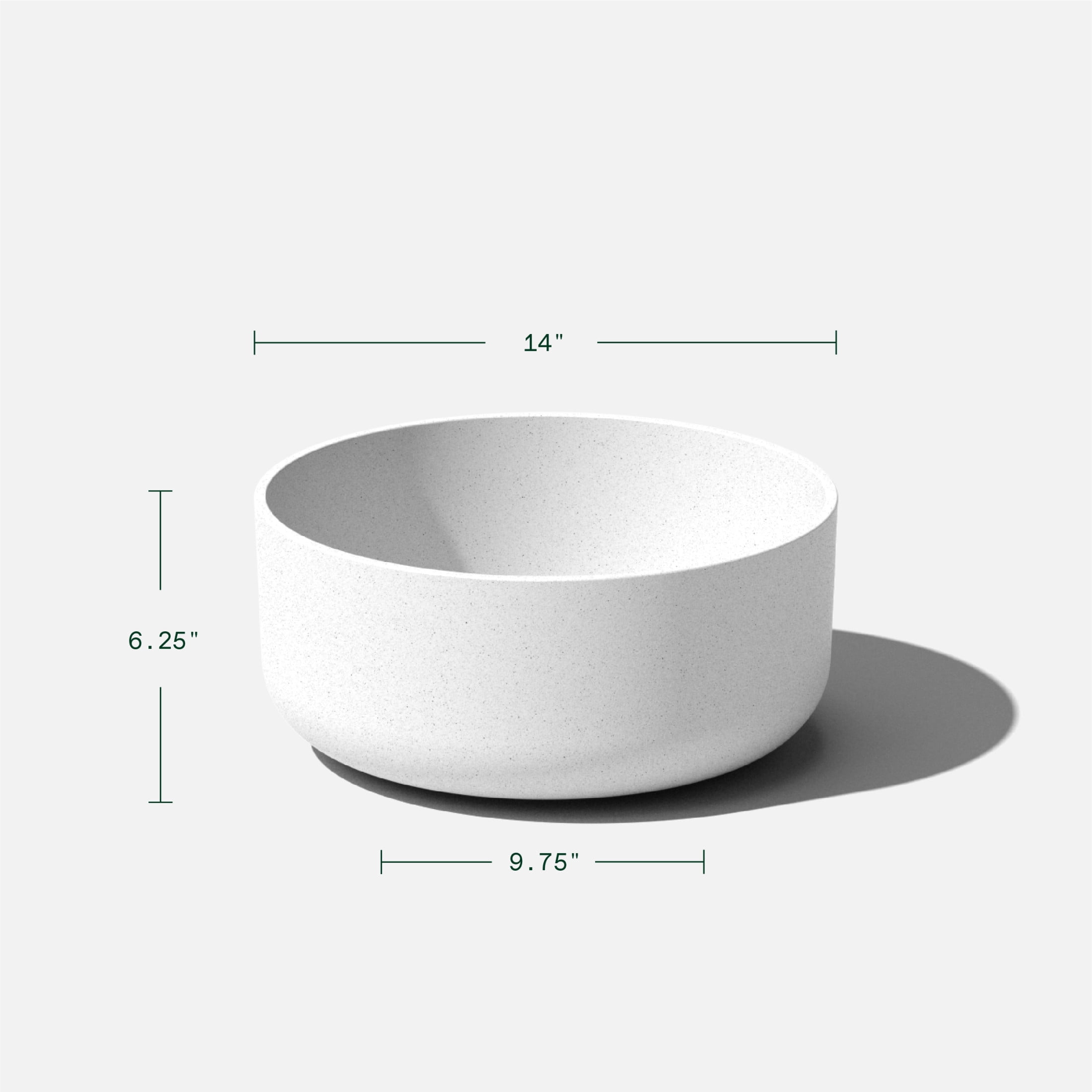 Veradek Mason Series Kona Bowl 14" Plastic-Stone Planter 2-Pack White