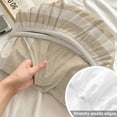 thumbnail image 4 of Twin XL Size Fitted Sheet Set - Beige White Geometric 2 Piece Bedding Sets 16" Deep Pocket Fitted Sheet with 1 Pillowcases, Square Minimalist Modern Vintage Brushed Microfiber Hotel Luxury Bed Sheets, 4 of 9