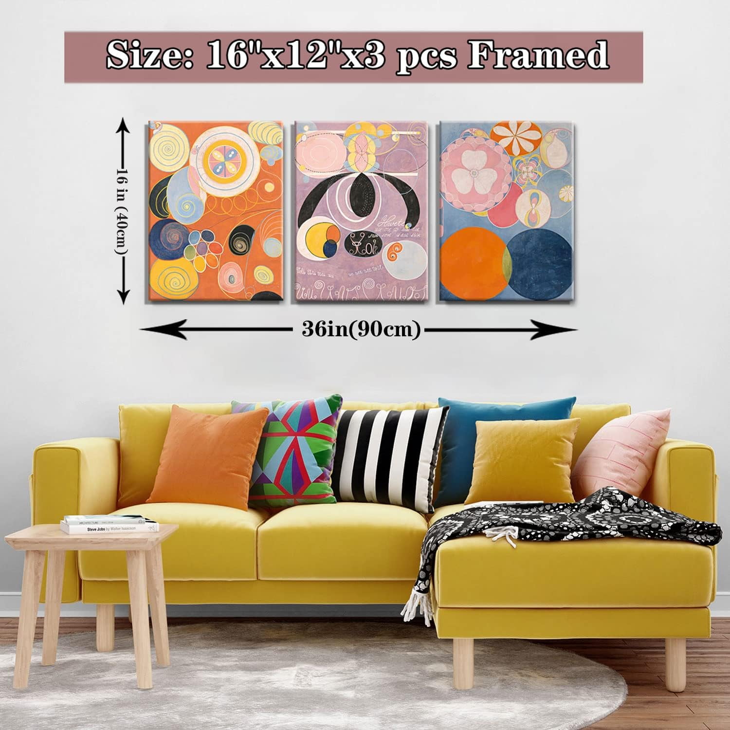 Djmwtb Set 3 Stampe Su Tela Ispirate A Matisse E Picasso - Rosa, Beige, Astratto Moderno 40,6x61 Cm - 2