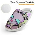 thumbnail image 4 of Invader Zim Pattern Kid's Cotton Slippers Winter Warm Soft Plush Slippers with Rubber Sole Non-Slip Indoor Outdoor Slip on Shoes Fluffy House Slippers For Boys Girls Teen, 4 of 8