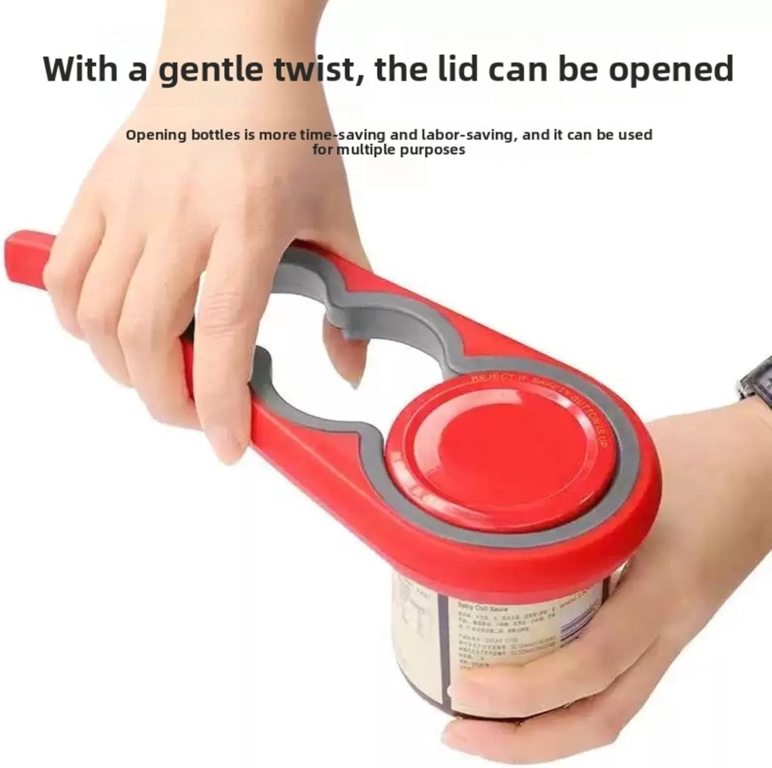 FRKSMD-Multi-Color Bottle Opener and Can Opener for Weak Hands, Elderly Arthritis, Elderly, Jar Lid Opener with Rubber Pad for Jar Opener and Corkscrew Opener (orange and gray)