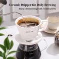 thumbnail image 6 of Pour Over Coffee Maker, Non-Electric Pour Over Coffee Dripper with Open Base Design, Manual Brew Maker, Single Cups Porcelain Slow Brewing Accessories for Gifts, White, 6 of 7