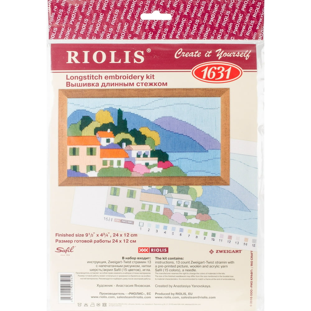 RIOLIS Stamped Cross Stitch Kit 9.5"X4.75"Town Near The Sea (13 Count