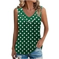 thumbnail image 2 of Karight Tank Tops for Women Polka Dot Ruffle Shirts Sleeveless Round Neck Tank Top Casual Summer Blouses Vest, 2 of 6