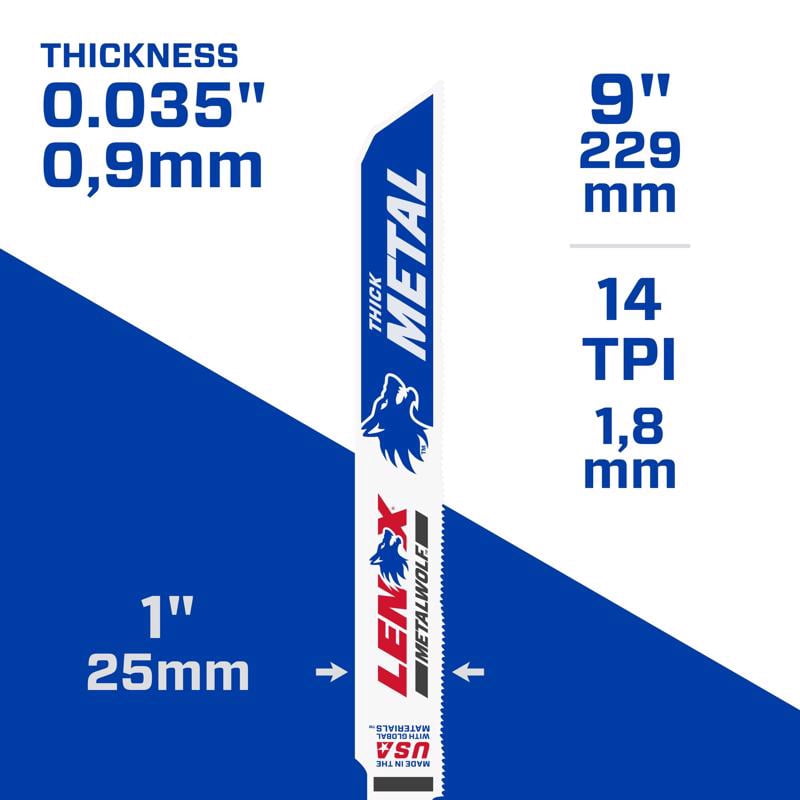 Lenox Tools Recip Blade 9 X 1 X 0.35 Bi-Metal