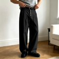 thumbnail image 4 of Mens Straight Leg Jeans with Double Pleats Relaxed Fit Casual Wide Leg Trousers, 4 of 6