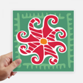thumbnail image 1 of Red Sun Mexico Totems Ancient Civilization Drawing Sticker Tags Wall Picture Laptop Decal Self adhesive, 1 of 1