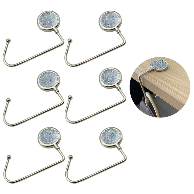 6 Pieces Purse Hook Hanger, Sturdy Non-Slip Shiny Surface Metal Hook  Handbag Hanger in Restaurant Bar Restroom