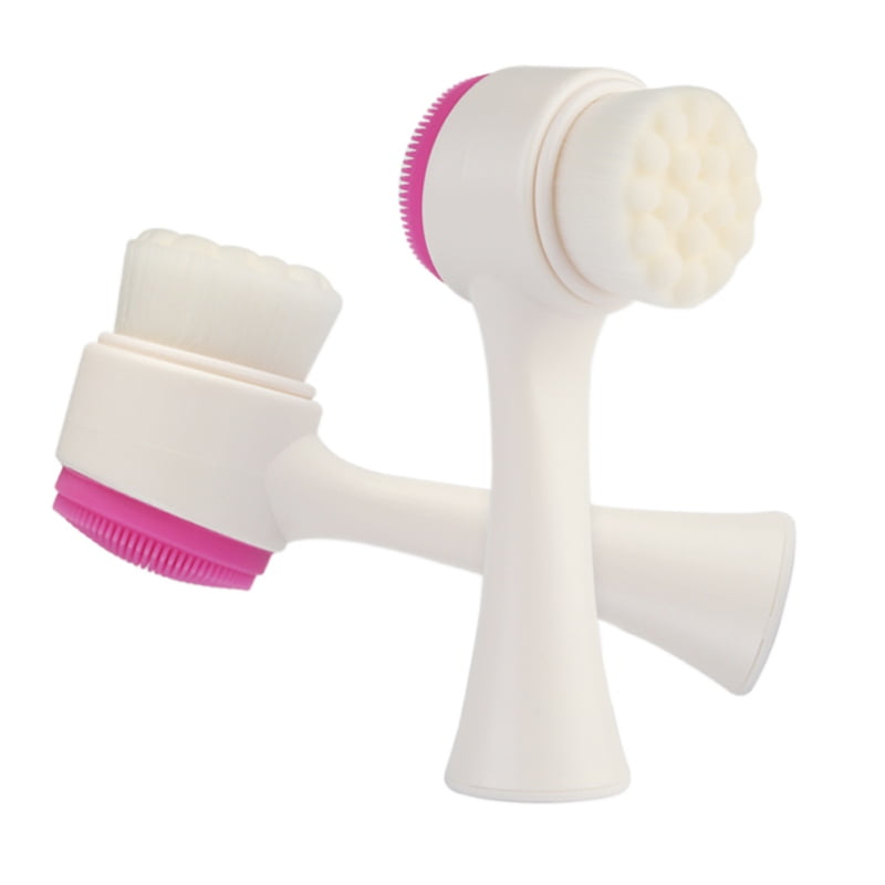 3D Double Sides Silicone Facial Cleansing Brush Face Cleaning Massage Beauty Brush Tool