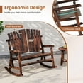 thumbnail image 6 of YYAo Outdoor Patio Rocking Chairs,Outdoor Adirondack Rocking Chair for Adults with High Back and Slatted Seat-Brown, 6 of 11