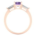 thumbnail image 4 of Clara Pucci 14K Rose Gold 1.5ct Alexandrite Three-Stone Ring for Women, 4 of 8