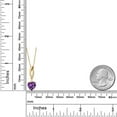 thumbnail image 6 of Gem Stone King 1.63 Ct Purple Amethyst G/H Lab Grown Diamond 14K Yellow Gold Pendant with Chain, 6 of 6