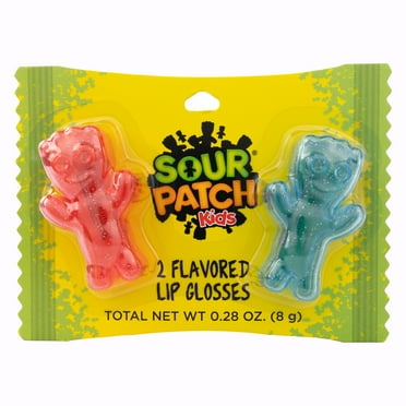 Sour Patch Kids Flavored Lip Gloss 2-Piece Set, Watermelon and Blue Raspberry Flavors, 0.28 oz