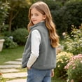 thumbnail image 6 of NAISIBABY Girls Fleece Vest,Zip-Up Mock Neck Stand Collar Sleeveless Jacket Warm Outerwear with Pockets Size 14, 6 of 8