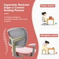 thumbnail image 5 of Costway Auto Lock Kids Mesh Chair with Armrests Height Adjustable 360-Degree SwivelPink, 5 of 9