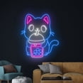 thumbnail image 4 of Handmadetneonsign Cat Drinking Boba Tea Wall Art, Boba Tea Open Wall Decor, Milk Tea Wall Decor, 4 of 5