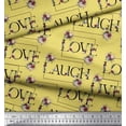 thumbnail image 2 of Soimoi Cotton Poplin Fabric Floral Love Text Print Fabric by Yard 42 Inch Wide, 2 of 3