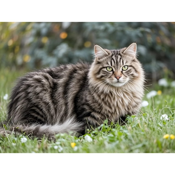 5D Diamond Art Siberian Cat Kitten Diamond Painting DIY Kits Full Round Drill Crystal by Number Stitch Embroidery Arts and Crafts for Living Room Home Wall Decor 12x16 inch / 30x40cm