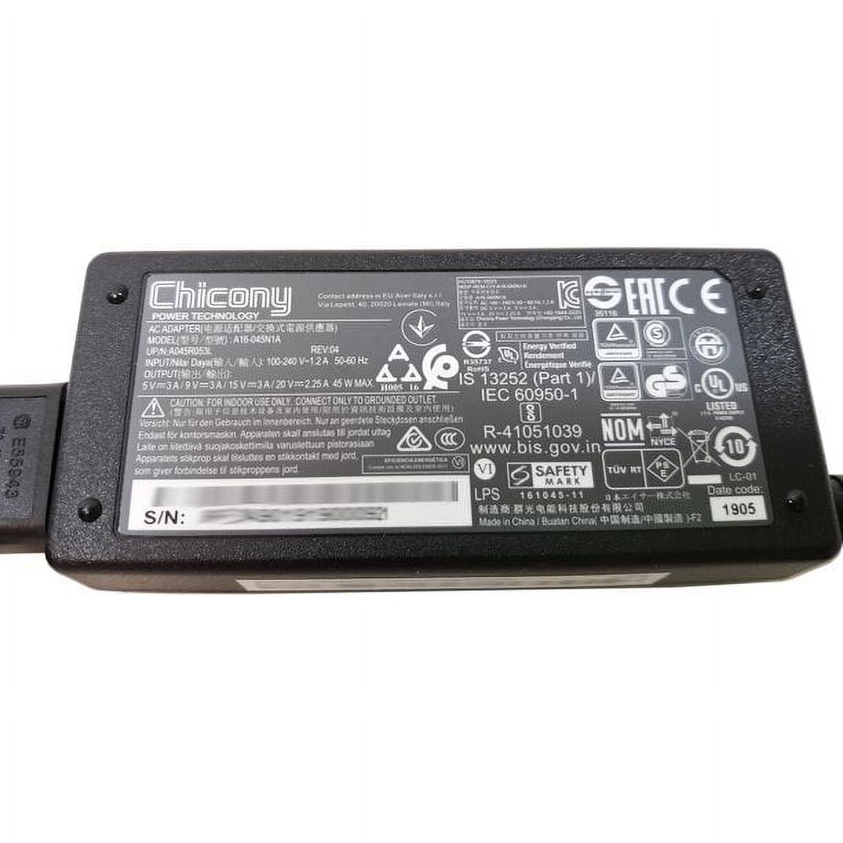 AC Adapter Charger For Acer Part # NP.ADT0A.062 AK.045AP.080 Power Cord Supply - image 2 of 5