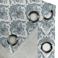 thumbnail image 4 of Ambesonne Winter Grommet Curtain, Classical Floral Damask, 50" x 96", Pale Blue White Grey, 4 of 6