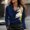 Navy, variant on Cowl Neck Satin Top Cute Summer Tops Going Out Tops Draped Top Fashion Clothing Workout Tops Office Work Shirt Elegant Business Casual Tops Silky Long Sleeve Dressy Tops
