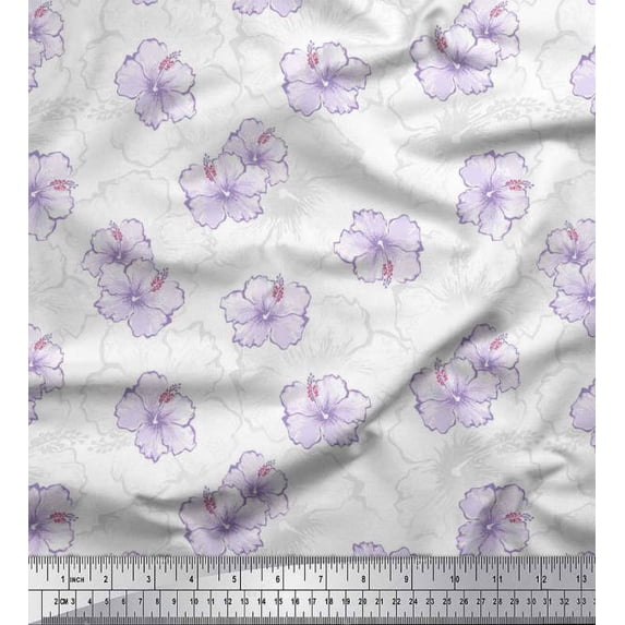 Soimoi Polyester Crepe Fabric Artistic Floral Night Wear Print Fabric by The Yard 42 Inch Wide