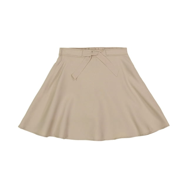 Falda Escolar IZOD para Niñas con Shorts Integrados "Scooter" Caqui Talla 12