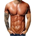 thumbnail image 1 of Simulated Muscle Shirt Nude Skin Chest Muscle Tee Shirt for Men, 1 of 4